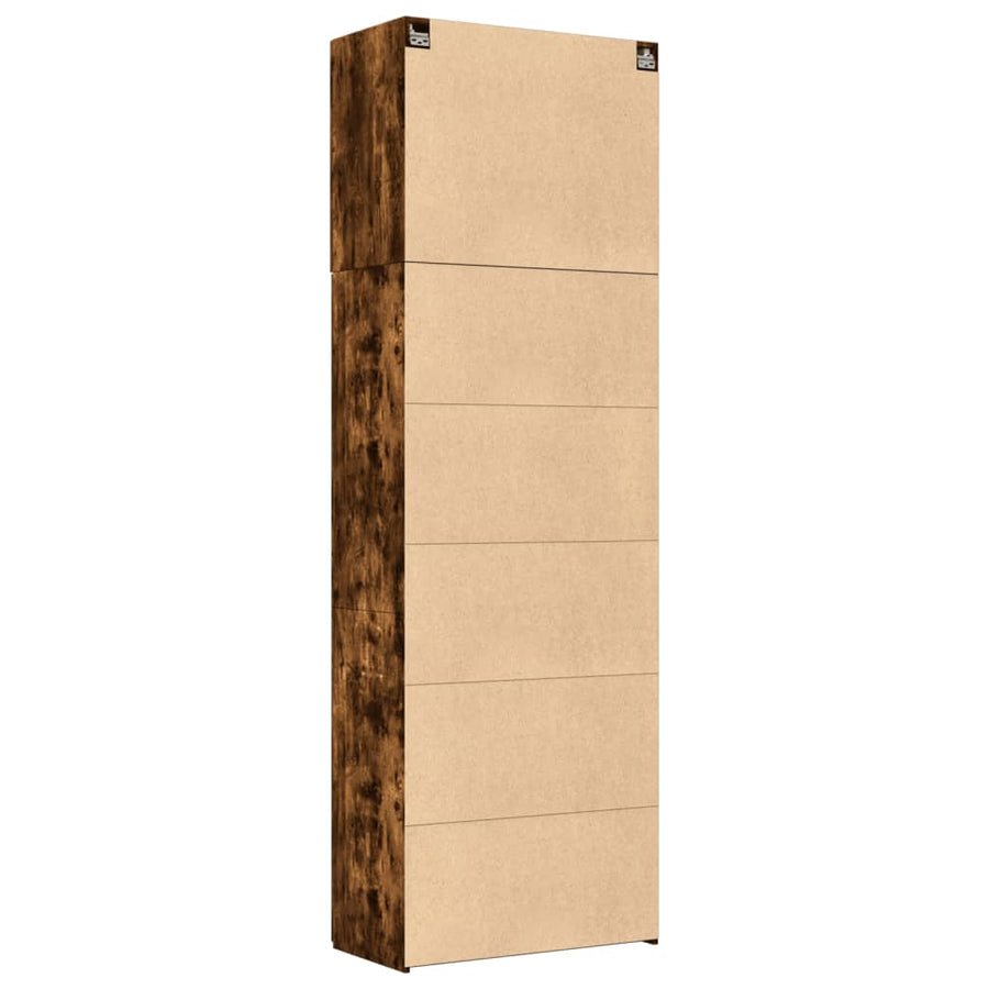 Hoge kast 80x42,5x249 cm bewerkt hout gerookt eikenkleurig