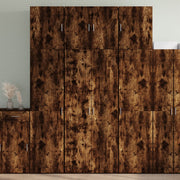Hoge kast 80x42,5x249 cm bewerkt hout gerookt eiken
