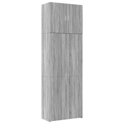 Hoge Kast 80X42,5X249 Cm Bewerkt Hout Eikenkleurig Grijs sonoma