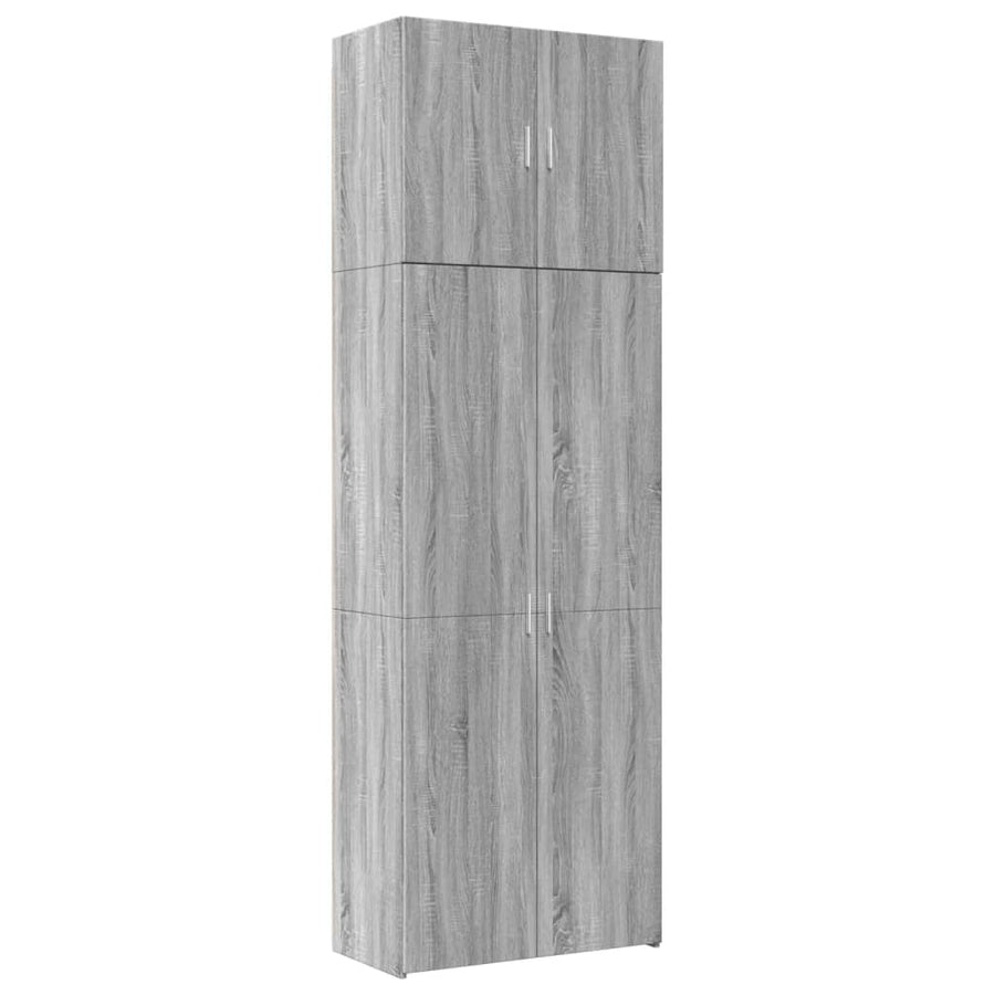 Hoge Kast 80X42,5X249 Cm Bewerkt Hout Eikenkleurig Grijs sonoma