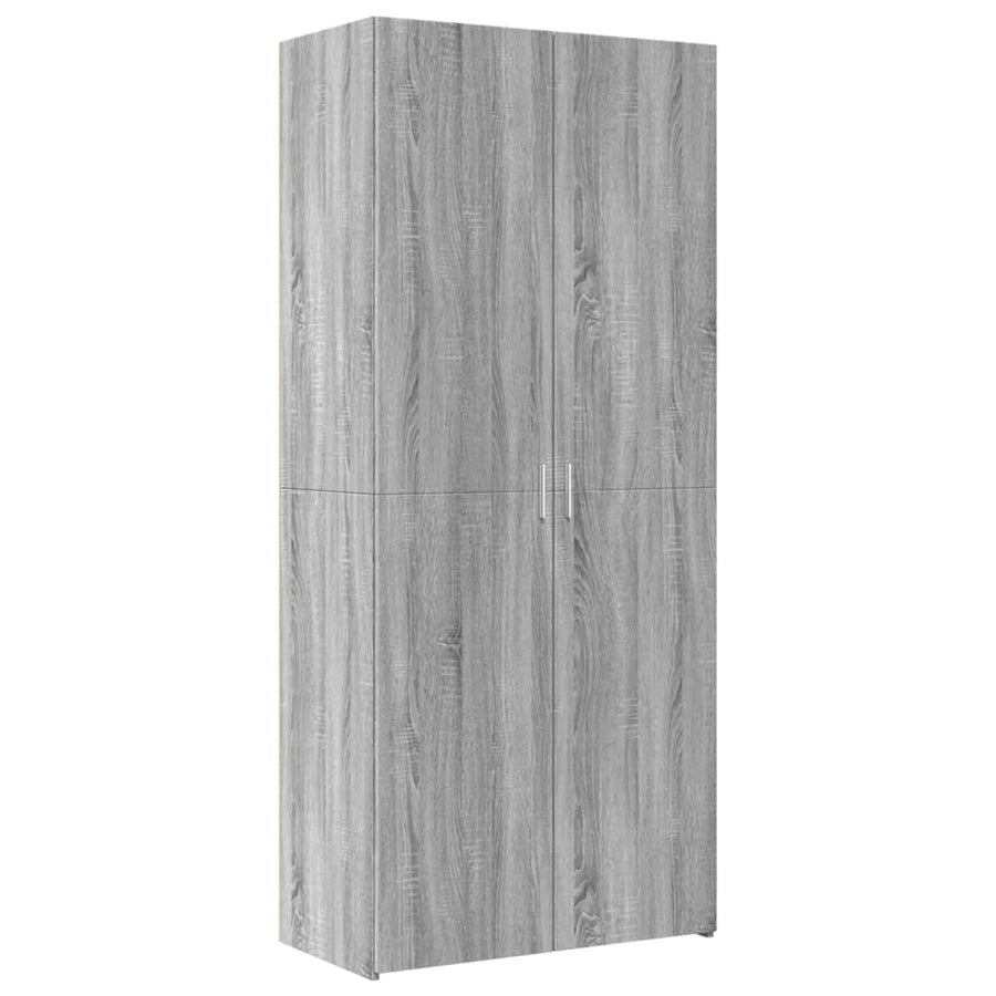 Hoge Kast 80X42,5X249 Cm Bewerkt Hout Eikenkleurig Grijs sonoma