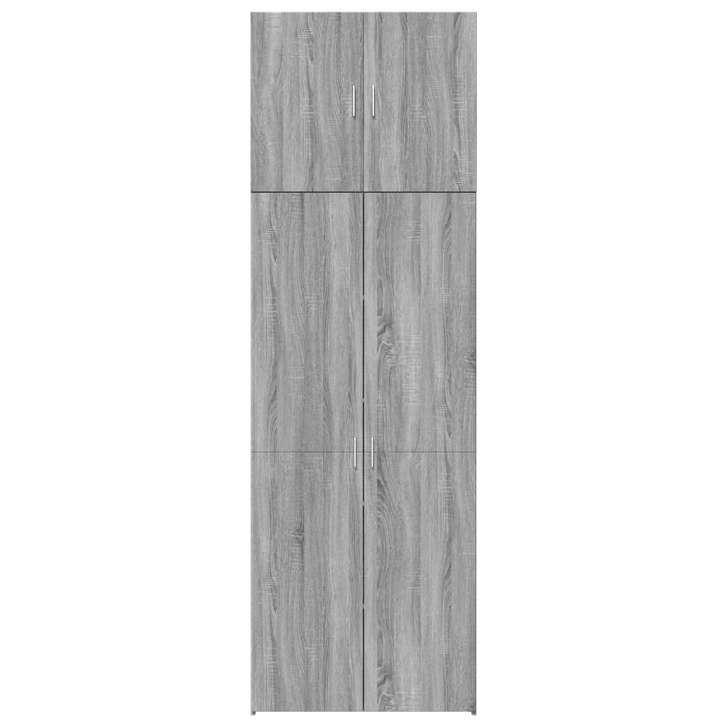 Hoge Kast 80X42,5X249 Cm Bewerkt Hout Eikenkleurig Grijs sonoma