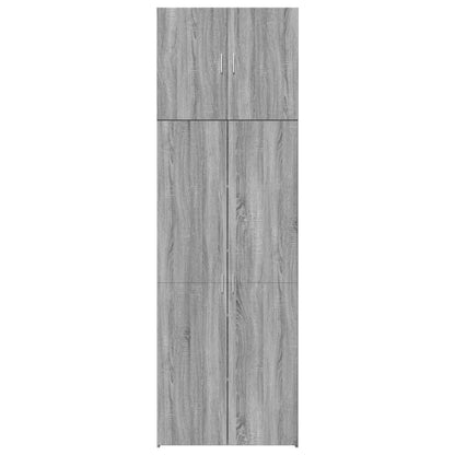 Hoge Kast 80X42,5X249 Cm Bewerkt Hout Eikenkleurig Grijs sonoma