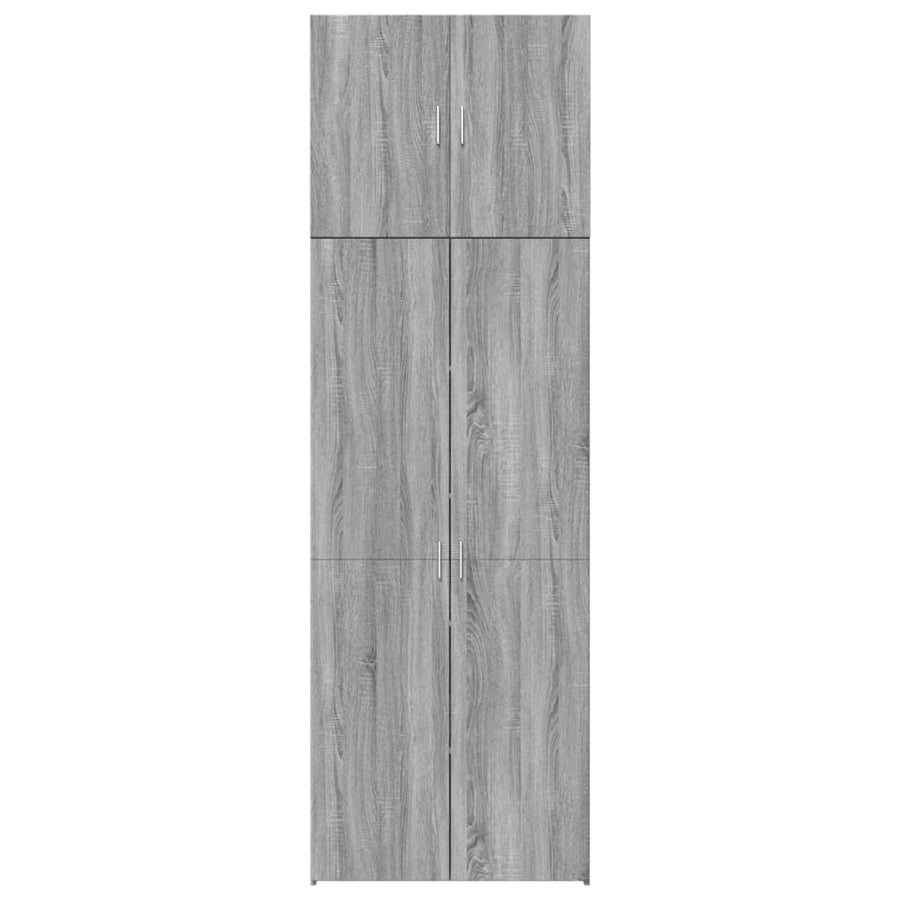 Hoge Kast 80X42,5X249 Cm Bewerkt Hout Eikenkleurig Grijs sonoma