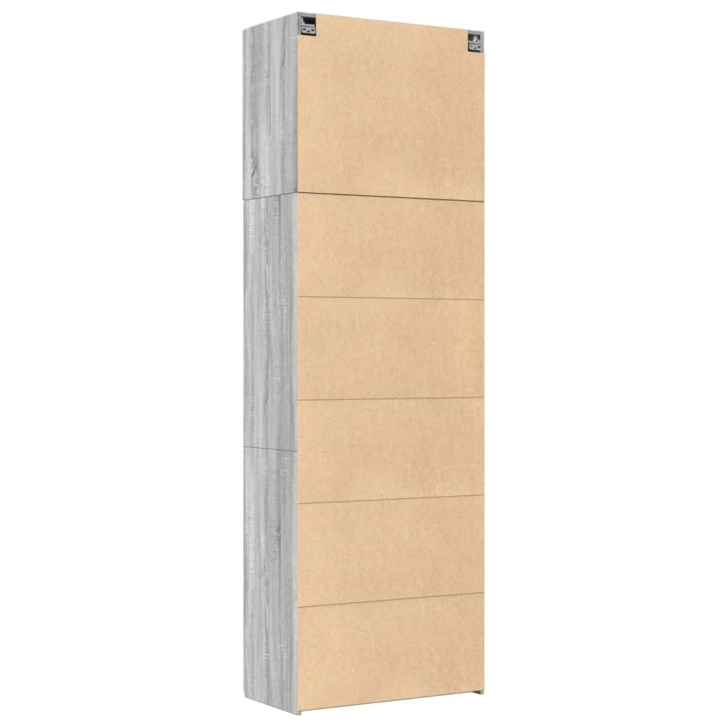 Hoge Kast 80X42,5X249 Cm Bewerkt Hout Eikenkleurig Grijs sonoma