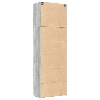 Hoge Kast 80X42,5X249 Cm Bewerkt Hout Eikenkleurig Grijs sonoma