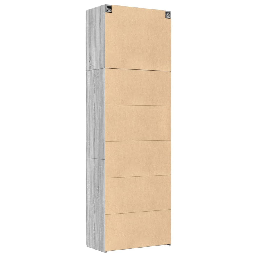 Hoge Kast 80X42,5X249 Cm Bewerkt Hout Eikenkleurig Grijs sonoma
