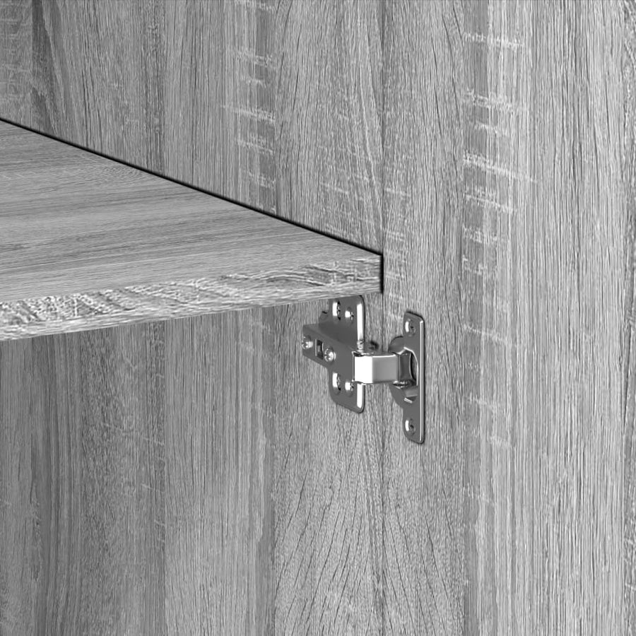 Hoge Kast 80X42,5X249 Cm Bewerkt Hout Eikenkleurig Grijs sonoma