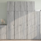 Hoge kast 80x42,5x249 cm bewerkt hout grijs sonoma