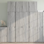 Hoge kast 80x42,5x249 cm bewerkt hout grijs sonoma