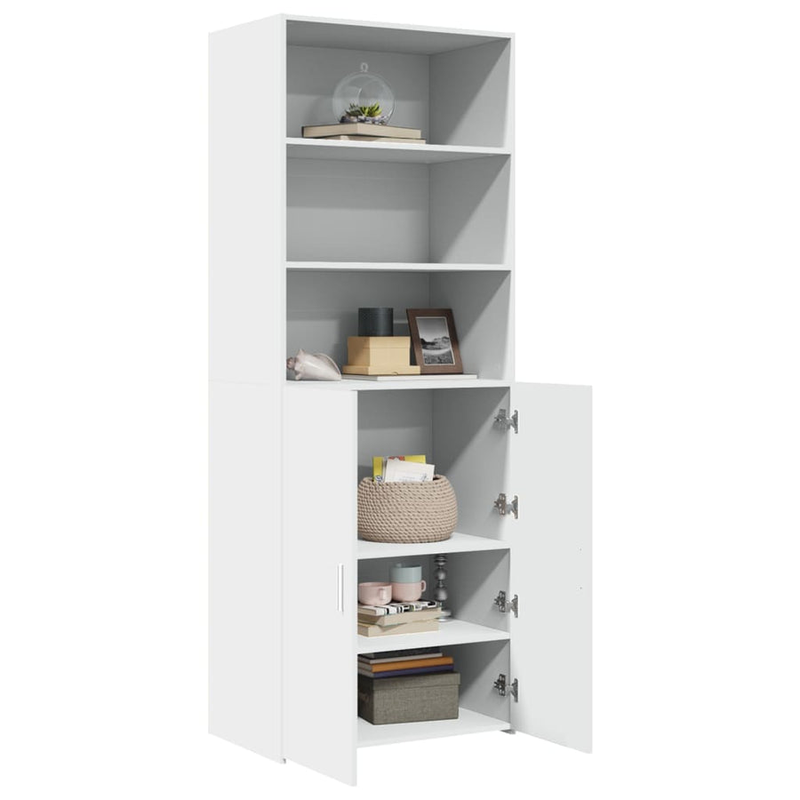 Hoge Kast 70X42,5X185 Cm Bewerkt Hout Wit