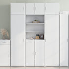 Tall Cabinet 70X42.5X185 Cm Carved Wood White