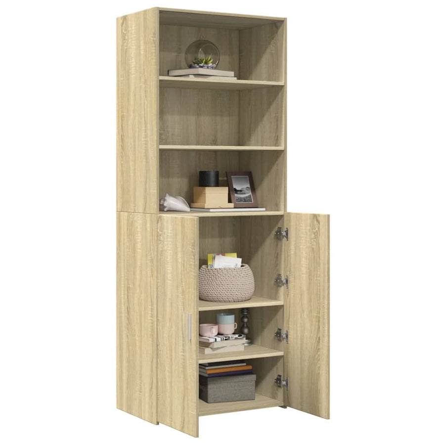 Hoge Kast 70X42,5X185 Cm Bewerkt Hout Kleurig Sonoma eiken