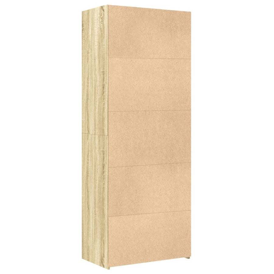 Hoge Kast 70X42,5X185 Cm Bewerkt Hout Kleurig Sonoma eiken