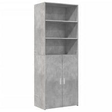 Hoge kast 70x42,5x185 cm bewerkt hout betongrijs