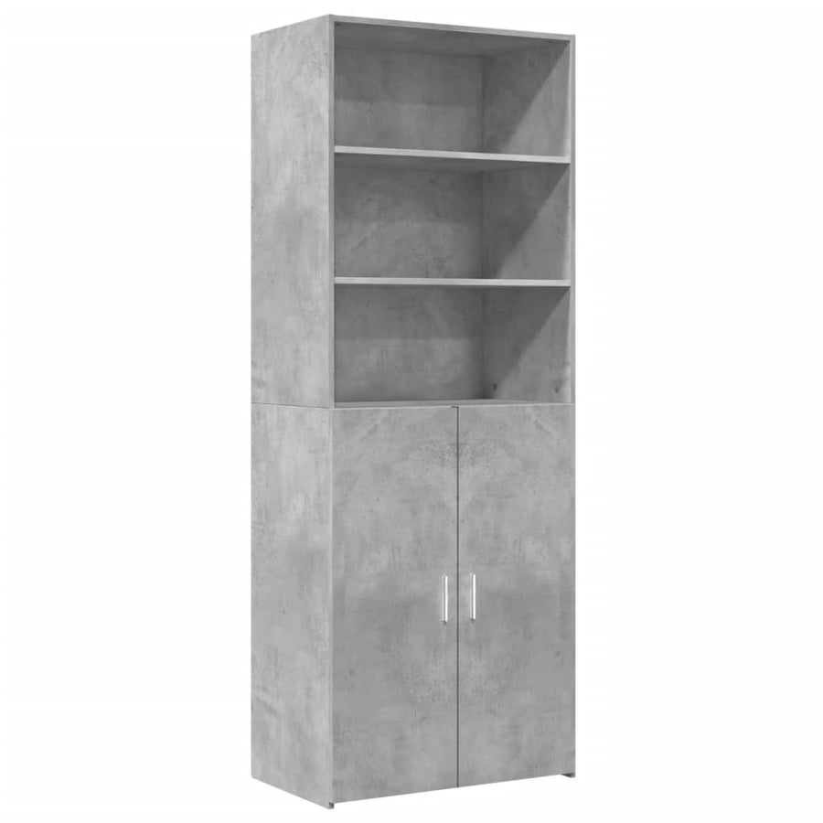 Hoge kast 70x42,5x185 cm bewerkt hout betongrijs