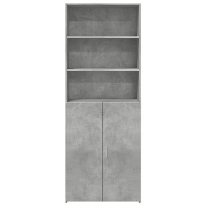 Hoge kast 70x42,5x185 cm bewerkt hout betongrijs