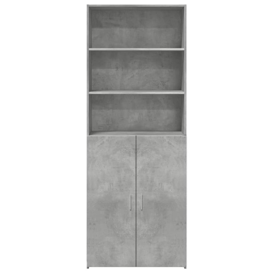 Hoge kast 70x42,5x185 cm bewerkt hout betongrijs