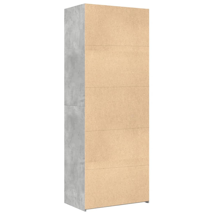 Hoge kast 70x42,5x185 cm bewerkt hout betongrijs