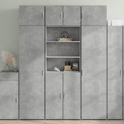 Hoge kast 70x42,5x185 cm bewerkt hout betongrijs