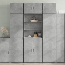 Hoge kast 70x42,5x185 cm bewerkt hout betongrijs