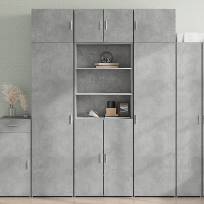 Hoge kast 70x42,5x185 cm bewerkt hout betongrijs