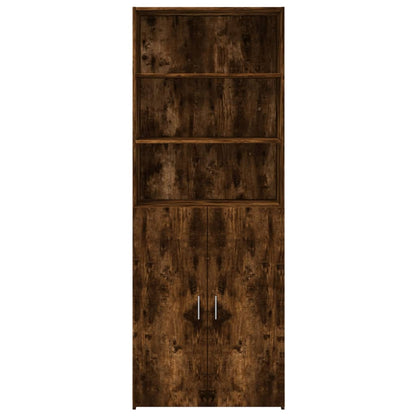Hoge Kast 70X42,5X185 Cm Bewerkt Hout Kleurig Gerookt eiken