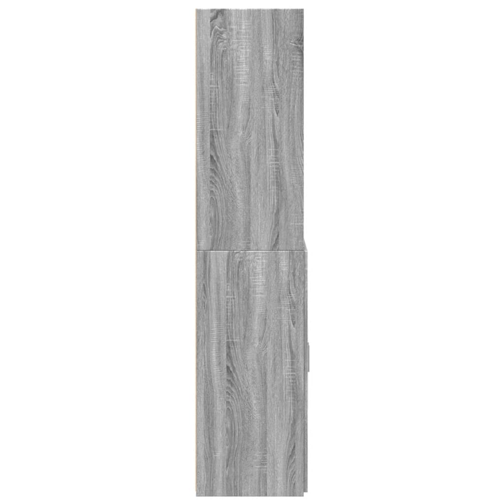 Hoge kast 70x42,5x185 cm bewerkt hout grijs sonoma eikenkleurig