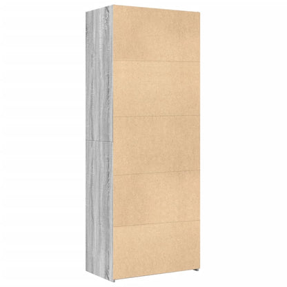 Hoge kast 70x42,5x185 cm bewerkt hout grijs sonoma eikenkleurig