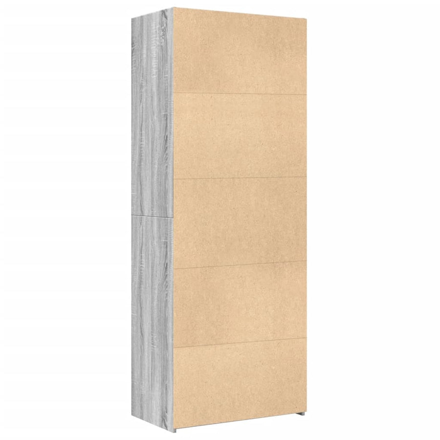 Hoge kast 70x42,5x185 cm bewerkt hout grijs sonoma eikenkleurig