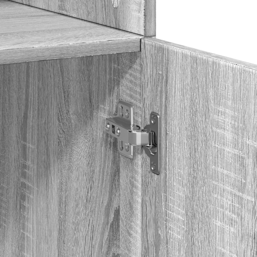 Hoge kast 70x42,5x185 cm bewerkt hout grijs sonoma eikenkleurig