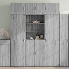 Hoge kast 70x42,5x185 cm bewerkt hout grijs