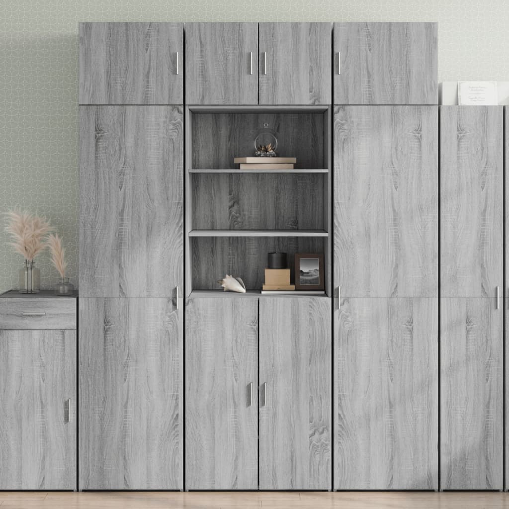 Hoge kast 70x42,5x185 cm bewerkt hout grijs sonoma eikenkleurig