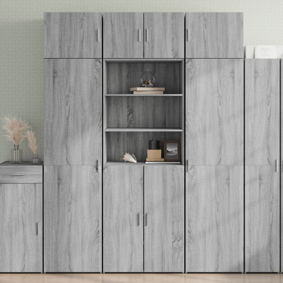 Hoge kast 70x42,5x185 cm bewerkt hout grijs sonoma eikenkleurig