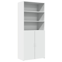Hoge kast 80x42,5x185 cm bewerkt hout wit