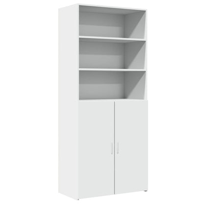 Hoge kast 80x42,5x185 cm bewerkt hout wit