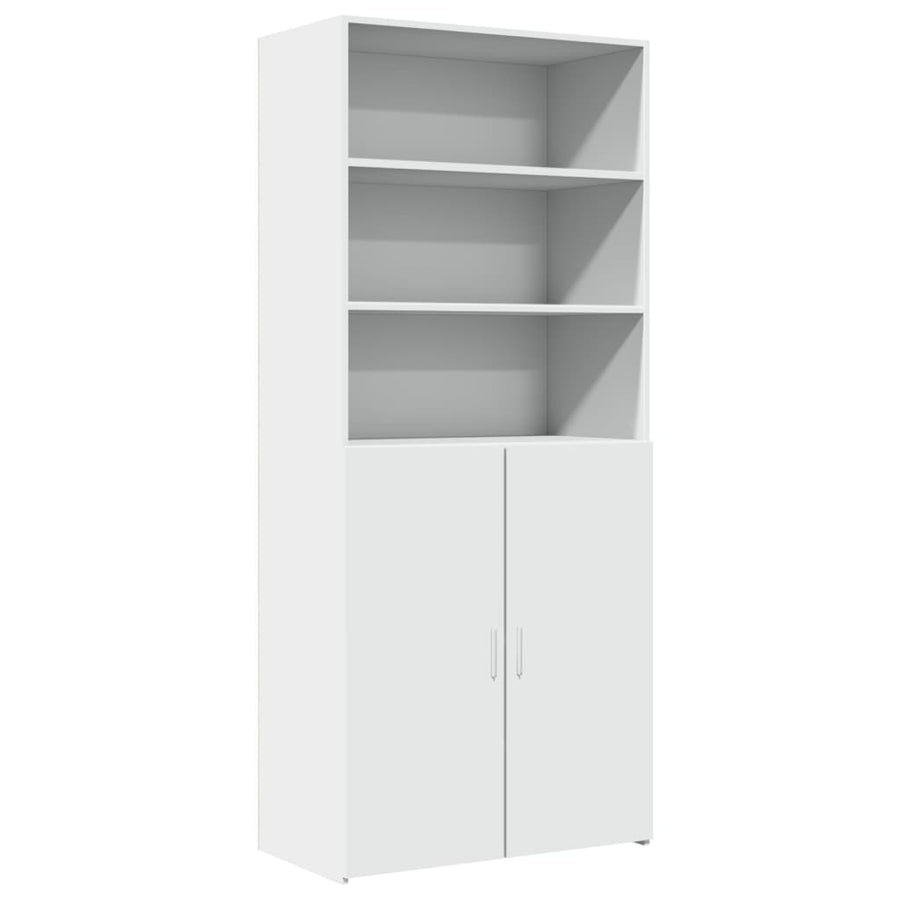 Hoge kast 80x42,5x185 cm bewerkt hout wit