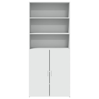 Hoge kast 80x42,5x185 cm bewerkt hout wit
