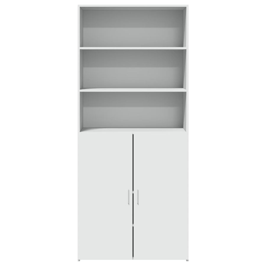 Hoge kast 80x42,5x185 cm bewerkt hout wit