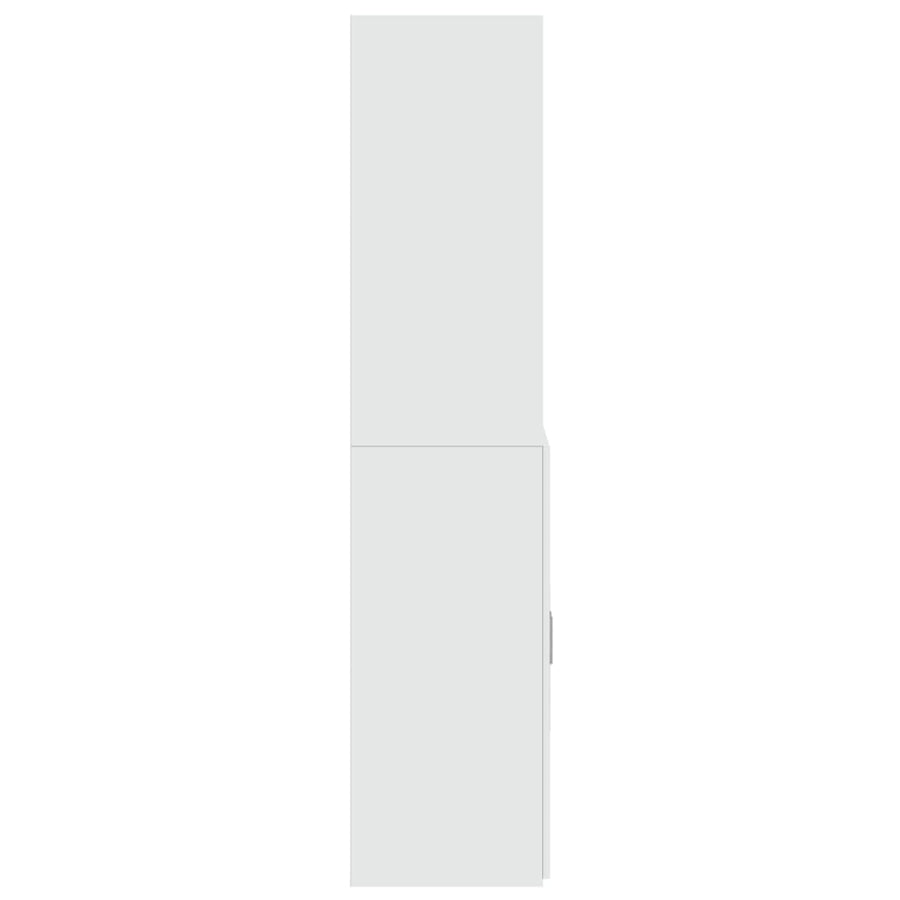 Hoge kast 80x42,5x185 cm bewerkt hout wit