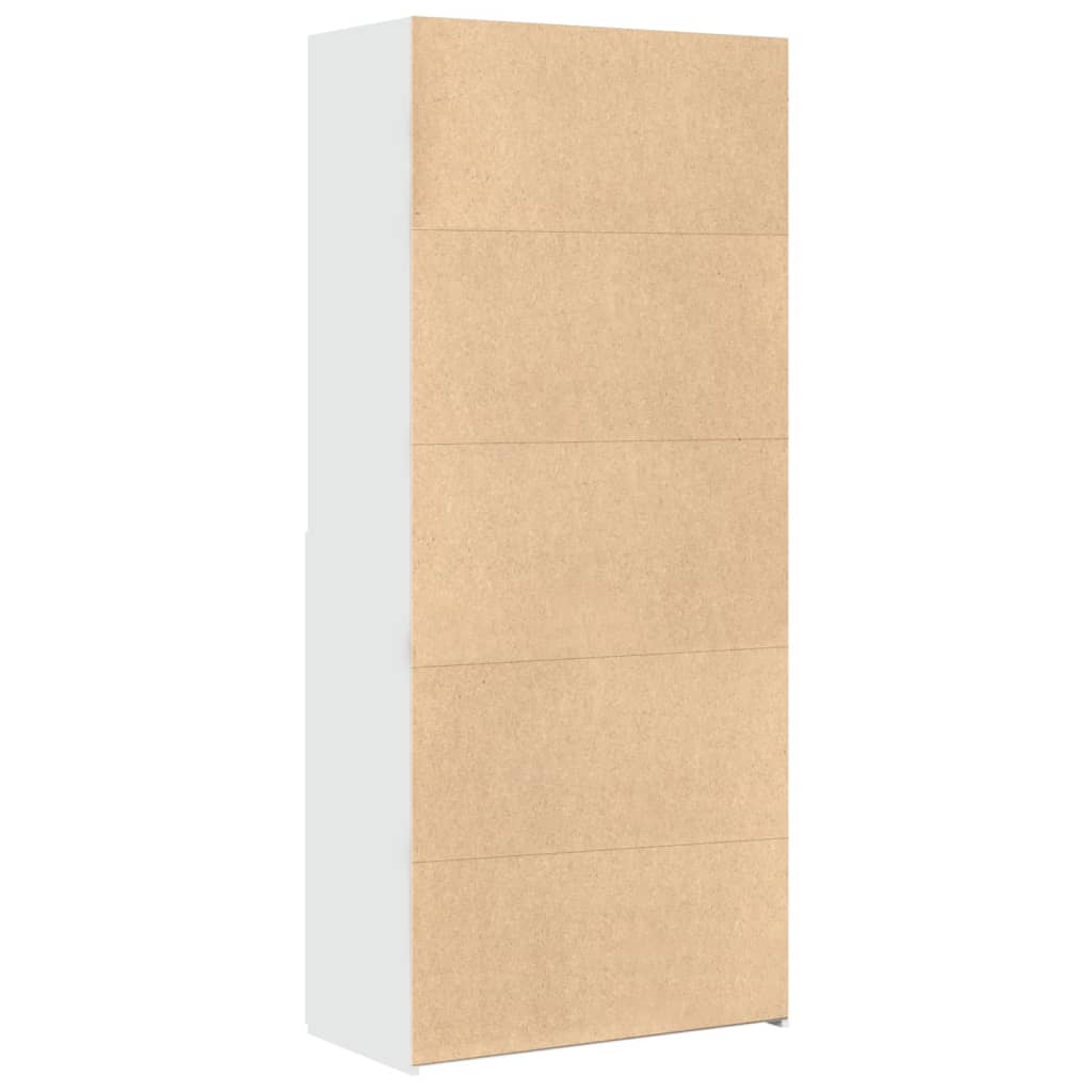 Hoge kast 80x42,5x185 cm bewerkt hout wit