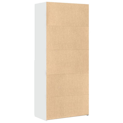 Hoge kast 80x42,5x185 cm bewerkt hout wit