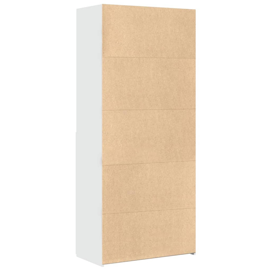 Hoge kast 80x42,5x185 cm bewerkt hout wit
