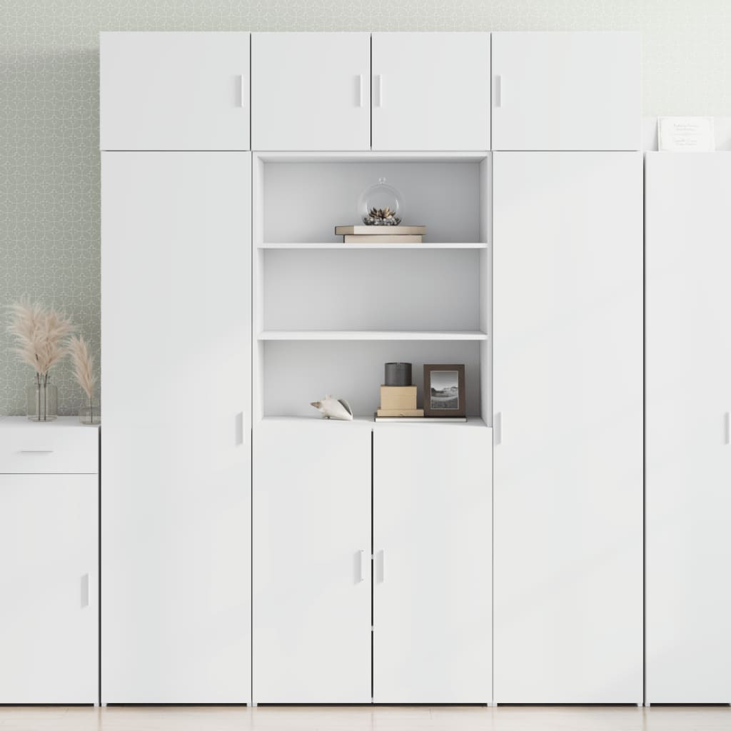 Hoge kast 80x42,5x185 cm bewerkt hout wit