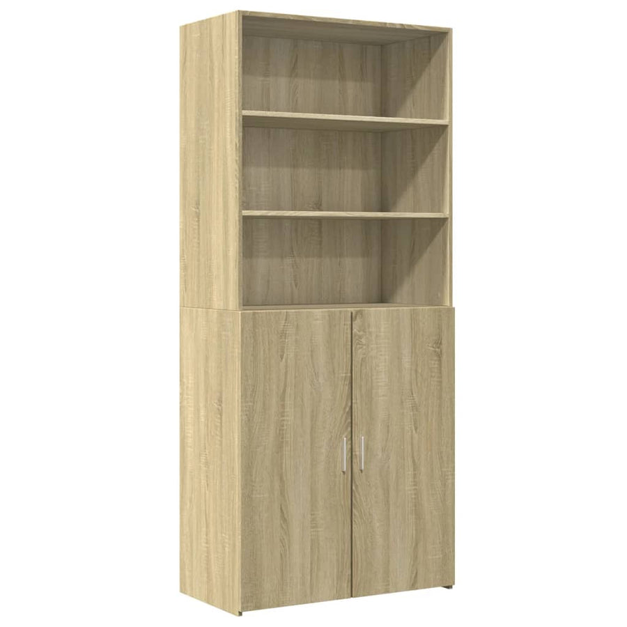 Hoge kast 80x42,5x185 cm bewerkt hout sonoma eikenkleurig
