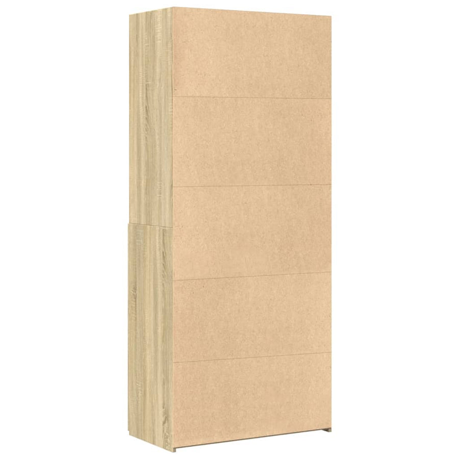 Hoge kast 80x42,5x185 cm bewerkt hout sonoma eikenkleurig