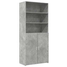 Hoge kast 80x42,5x185 cm bewerkt hout betongrijs