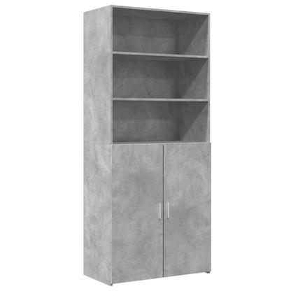 Hoge kast 80x42,5x185 cm bewerkt hout betongrijs