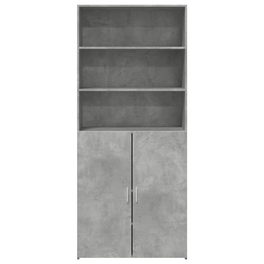 Hoge kast 80x42,5x185 cm bewerkt hout betongrijs