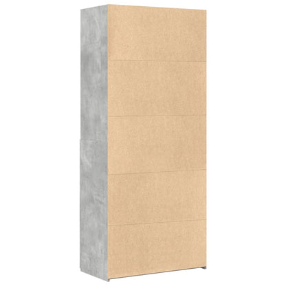 Hoge kast 80x42,5x185 cm bewerkt hout betongrijs